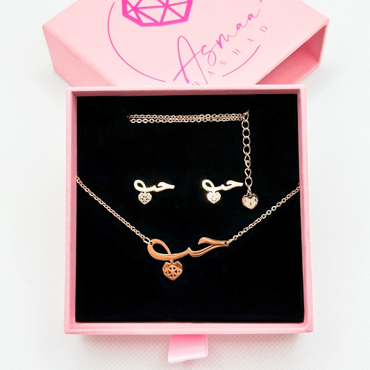 SET COLLANA&ORECCHINI "AMORE" ROSE GOLD